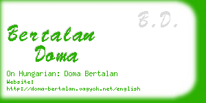 bertalan doma business card